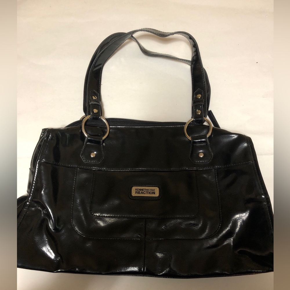 Kenneth Cole Reaction double handle carry on Bag shiny black finish Authentic